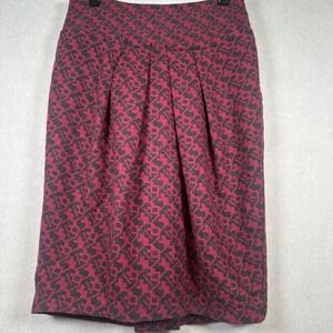 Eva‎ Franco Skirt Women 6 Anthropologie Pink Grey Mini Short Wool Made In USA